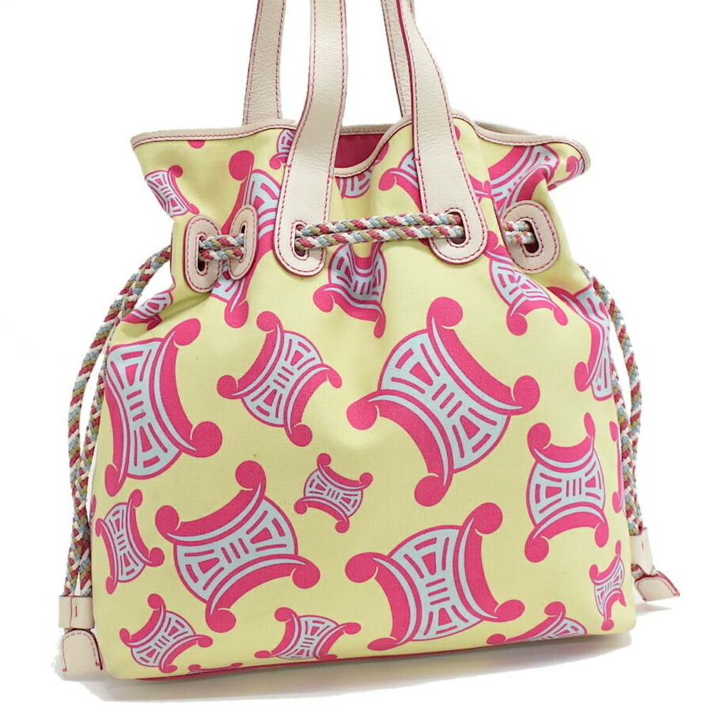 Celine Triomphe Leather Drawstring Shoulder Tote … - image 1